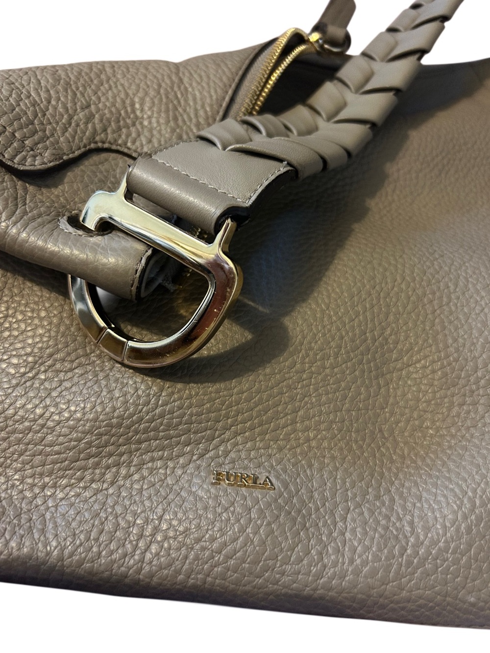 Furla Gray Leather Hobo Bag - Picture 4 of 6